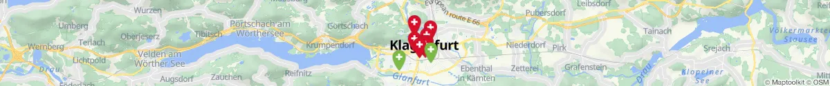 Kartenansicht für Apotheken-Notdienste in der Nähe von Sankt Veiter Vorstadt (Klagenfurt  (Stadt), Kärnten)